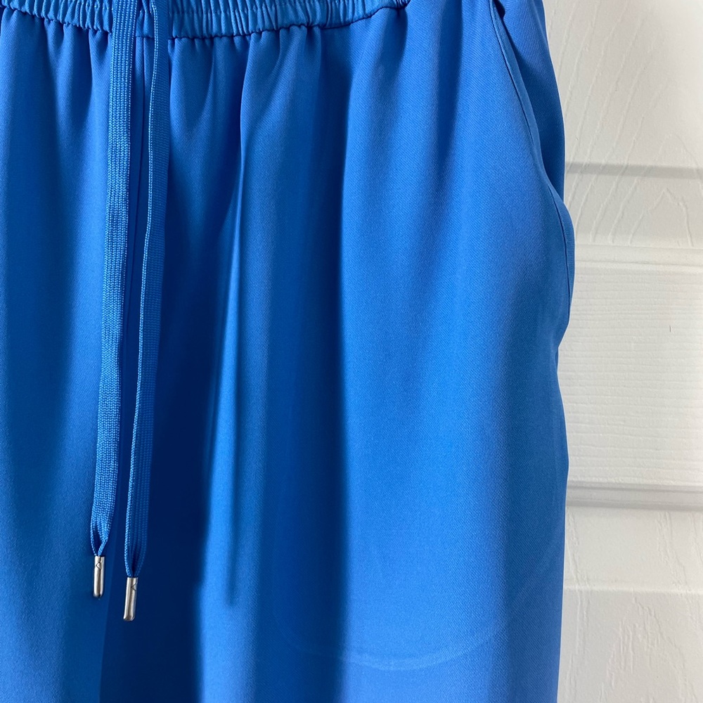 Asos Weekday Women's Blue & Orange design draw string wide legs Pants Size 36 - Picture 12 of 15